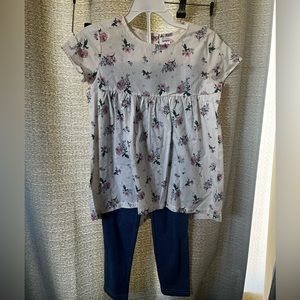 Kids 2 piece Floral Tunic Top and Leggings